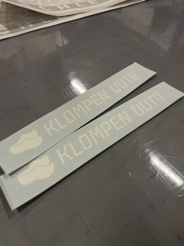 Sticker - Klompen uut!! 2 stuks Wit - Afbeelding 2